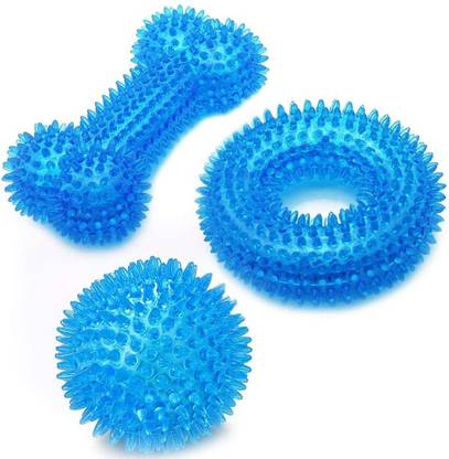 Pet Needs  Durable Squeaky Chew Ring,Bone & Ball Toy-Non-Toxic Soft Natural TPR Rubber Toy for Small Puppy Rubber Chew Toy For Dog & Cat