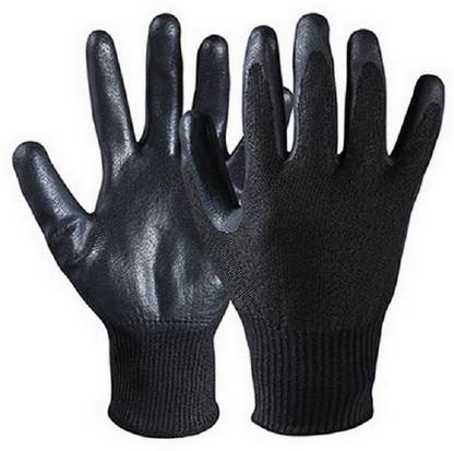 RBGIIT Cut Restitance Cheamical Water Heat Electric Shoot Proof Non Cutting Rubber Safety Gloves In Contruction Steel Wooden Labour Motor Bike Reparing Packing Worker Safety Hand Gloves AS149 Nylon  Safety Gloves