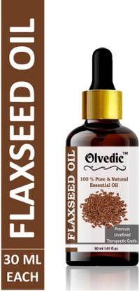 Olvedic Best Flaxseed Essential Oil - 100% Pure Natural & Undiluted For Skin Care & Hair Treatment 30 ML