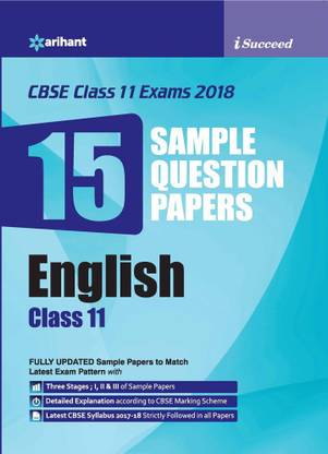 15 Sample Question Papers English Class 11th Cbse