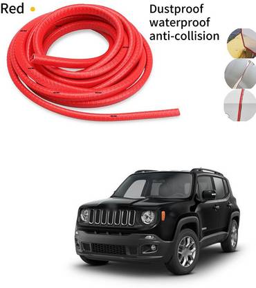 PRTEK Car Door Edge Guards Strip U Shape Flexible Car Door Protector Rubber Anti-Collision Rubber Trim Seal Lining Protect from Chips,Scratches Fits for Most Universal Vehicle(Red 16Ft) A102 Car Beading Roll For Window, Bumper, Door