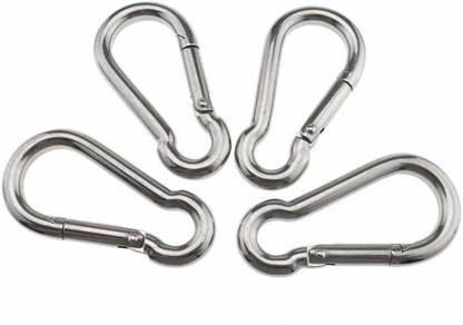 Bullfit Spring Snap Hook Swing Connector/Heavy Duty Multipurpose Locking Carabiner- Silver Locking Carabiner