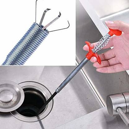 hurrio Sink Cleaning Hook Sewer, Spring Cleaner Hair Dredging Tool-0.9 Meter(90 cm) Kitchen Plunger