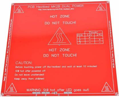 Electrobot 3D Printer PCB Heatbed MK2B Dual Power 12V 24V Red for MakerBot RepRap UP Mendel I3 Printer Educational Electronic Hobby Kit