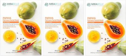 Mirabelle Papaya Fairness Facial Sheet Mask 25 Ml*3 Pcs