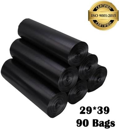 KANANI BROTHERS GUJ Black Biodegradable 29x39 pack of 6*15 (90 Bags) XL 30 L Garbage Bag (90 Bags) Medium 30 L Garbage Bag  Pack Of 90