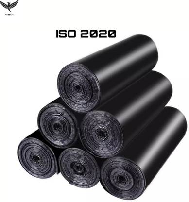 Urban Pack Of 6 Black Garbage Roll ( 180 Bags) Recyclable Waste Dustbin Bag For Office, Hotels, Toilets, Hospitals and Kitchen Use 100% Biodegradable Garbage Bag . Medium 15 L Garbage Bag  Pack Of 180