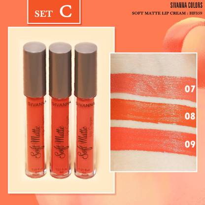 sivanna colors Soft Matte Set 3 Color Lipgloss
 - Set C