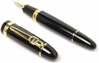 Ikshu Jinhao 159 Black With Gold Trim Medium Nib Set Of 1 Pcs Fountain Pen
