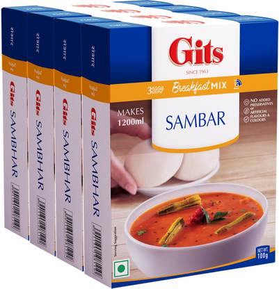 Gits Sambhar Breakfast Mix, (Pack of 4 X 100g Each) 400 g