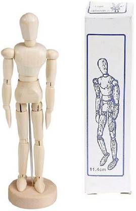 R H lifestyle 11.4 cm Flexible Wooden Male Manikin Showpiece (4.5 inch) Decorative Showpiece  -  11.4 cm