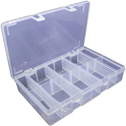 EZILYF Multipurpose Plastic Storage Box with 8 Removable Dividers (Transparent) Storage Box