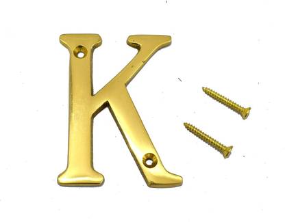 Wigano 3" House Door Alphabets Brass Yellow Sign