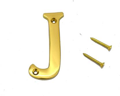 Wigano 3" House Door Alphabets Brass Yellow (Alphabet J) Sign