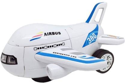 IndusBay Light Sound Transformer Aeroplane Airbus Toy - LED Airplane Converting to Robot Toy Transform for Plane 3+ Years Old Boys & Girls