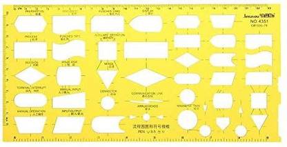 Shop Universe Flow Chart Flowsheet Process Diagram Symbols Drawing Template Kt Soft Plastic Ruler Design Board-Lab & Scientific Supp