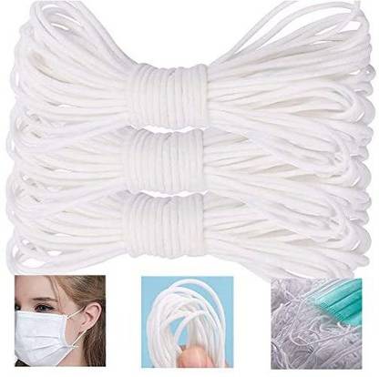 KawaE 1/8" Elastic Band For Sewing-3Mm Width 33 Yards Length Braided String Cord, Heavy Stretch High Elasticity Knit, Elasti