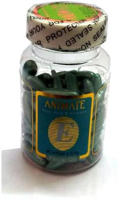 Animate Vitamin-E Facial Capsule- 60 Capsules (60 ml) (green)