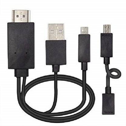 amblic Micro USB Cable 2 m Kit-Mobile Phone to HD TV 11Pin to HDMI Media Adapter Micro USB to HDMI Adapter Cable Compitable for Smartphones Devices Supported
