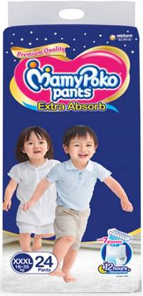 MamyPoko Extra Absorb Diapers, XXX-Large (24 Count) - XXXL
