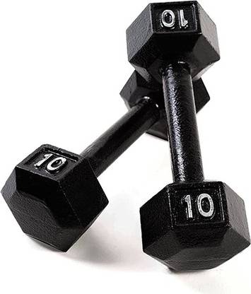 KAKSS CAST IRON HEX DUMBBELL 10+10=20 KG Fixed Weight Dumbbell
