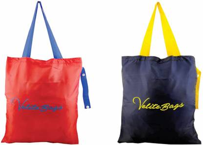 Ara Enterprise Ara Enterprises Reusable and Foldable Shopping Bag/Tote Hand Bag/Travel Bag/Grocery Bag | Heavy Duty, Eco Friendly | Compact, Lightweight Combo Pack Of 2 (Red & Blue) Pack of 2 Grocery Bags