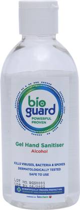 BioGuard Gel  75-80% Alcohol Gentle on Skin Non Sticky, High performing, Fast acting - 200 ml (Pack of 2) - Made in UK Hand Sanitizer Bottle