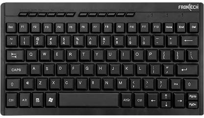Frontech Mini Multimedia Keyboard KB-0004 Wired USB Laptop-size Desktop Keyboard Compatible with Desktop, Laptop, Mac