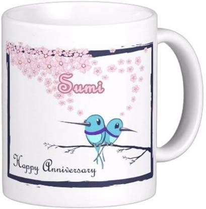 Exocticaa Happy Anniversary Sumi Wish 83 Ceramic Coffee Mug