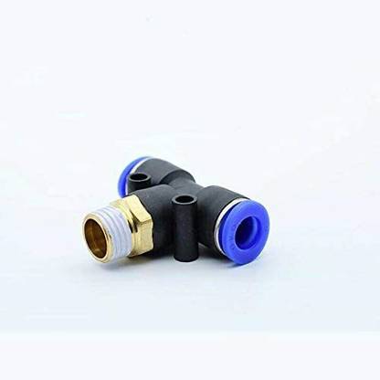 sl sales Air Tube Fitting Male Thread 3-Way 8MM Model-(PB8-02) 1/4 BSP air piping connector (2-pcs) 1-Way Tee Pipe Joint