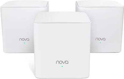 TENDA MW5G AC1200 Whole Home Mesh Wi-Fi System, 3500sq² Wi-Fi Coverage, Two Gigabit Ports, Work with Alexa, Parental Controls, Easy Set Up (Pack of 3) Wireless Router 2.4 GHz, 5 GHz 1200 Mbps Wifi Speed Dual Band Internal Antenna Ethernet (Cable Broadband)