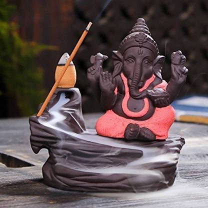 Miss Peach Handicrafted Smoke Ganesha Water Fountain Backflow incense burner with 10 Smoke Backflow Incense Cone in Incense Sticks for home Smoke ganesh in Religious Idols|smoke fountain| smoke ganesha |Lord Ganesha Idols for home decor|decoration items for house|handicraft home decor|showpiece figurine|table decoration items|Ganesha Statue|statue for car|statue of gods|statue for home|Ganesha idol for gifts, home & Showpiece & Figurnies|ganesh Murti| ganeshjimurti |handicraftitems|decorativeitems|Showpiece gift sets| Showpiece & Figurnies|Showpieces in home| Decorative Showpiece  -  9.5 cm
