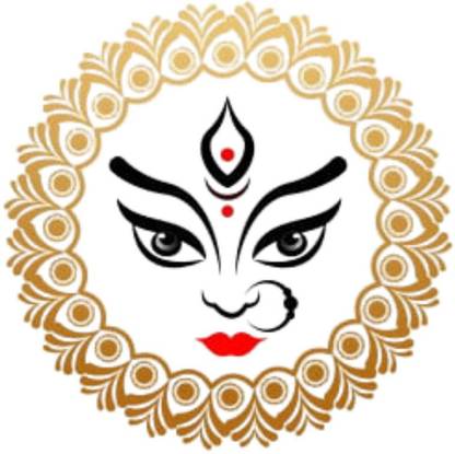 Sahaj Décor 61 cm Maa Face Of Golden Leaf Magnetic Sticker