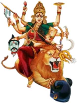 nirmal décor 41 cm Angry Mata Durga Magnetic Sticker