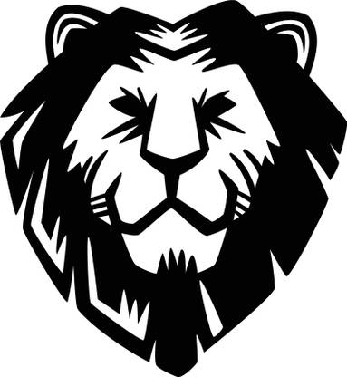 eCraftIndia "Lion Face" Black Engineered Wood Wall Art Cutout, Ready to Hang Home Decor