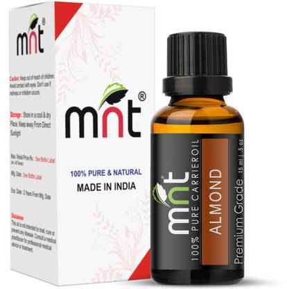mnt Almond Carrier Oil (15ML) Pure Natural Therapeutic Grade & Aromatherapy for Skin Care & Hair Growth