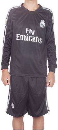 Navex Footbal Jersey Club Real Madrid Black Full Sleeve Ket M Football Kit