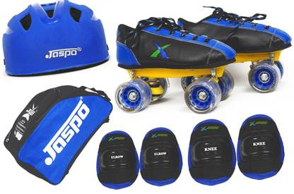 Jaspo Waves Intact Shoe Skates Combo Foot Length 22.9 Cms Size : 2 UK ( Age group 8-9 years) Skating Kit