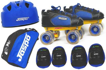 Jaspo Sprint Intact Shoe Skates Combo Foot length 24.5 cms Size : 5 UK ( Age group 11-12 years) Skating Kit