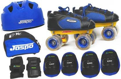 Jaspo Sprint Pro Shoe Skates Combo Foot length 20.5 cms Size : 13 UK ( Age group 6-7 years) Skating Kit