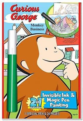 Lee Publications Curious George Monkey Business 2 in 1 Invisible Ink Magic Pen Painting