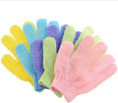 Three Elements Set Of 5 Pair Bath Gloves Spa Massage Body Scrubber Cleaner