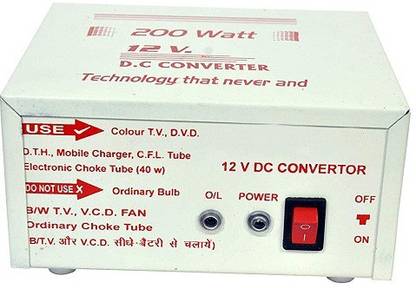 TECHON 2V DC Power to 220V AC Converter Upto 200 Watt Output, 12 V DC Car Inverter