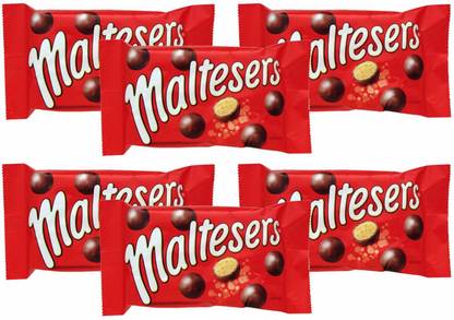 Maltesers Milk Chocolate with Honeycombed Centre, 6 X 37 g Crackles