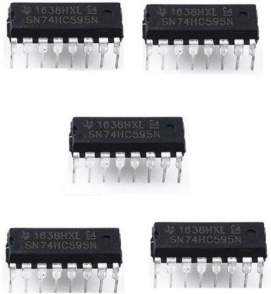 Techleads 5Pcs SN74HC595N 8bit Shift Register ICs For Electronics Arduino PIC Projects Educational Electronic Hobby Kit