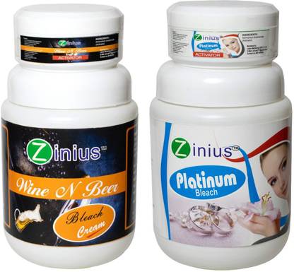 Zinius Wine N Beer Bleach Cream 1kg with Platinum Bleach Cream 1kg