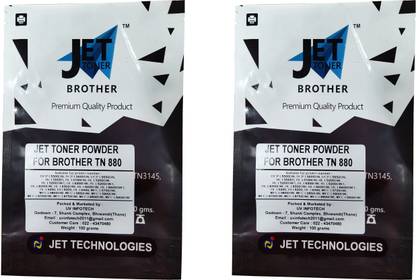 JET TONER TN 880 / TN 3428 /TN 3448 / TN 3478 Toner Powder -Pack of 2 -Compatible For Brother DCP L5500DN, DCP L5600DN, DCP L5650DN, HL L5000D, HL L5100DN, HL L5200DW, HL L5200DWT, HL L6200DW, HL L6200DWT, HL L6250DW, HL L6300DW, HL L6400DW, HL L6400DWT, HL L5200, HLL6200, HL L6400, MFC L5700DW, MFC L5800DW, MFC L5850DW, MFC L5900DW, Printers 100gms each Black Ink Toner Powder