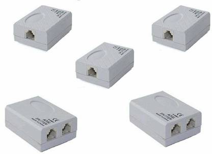 Jaskul ADSL Splitter/ADSL Filter/DSL Filter RJ11 for Landline Telephone and Broadband Modem Box Pack of 5 Wired Ethernet Lan Adapter compatible with Windows