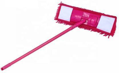 chalodiya sales Bramh salesE wet and dry foldable, telescoping long handle floor cleaning mop with steel rod, 360 rotation_ (Pink) Wet & Dry Mop