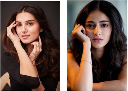 Actress Ananya Panday and Tara Sutaria Wall Sticker Poster Combo|Interior Decorative Wall Sticker|Sticker Poster Combo for Room/Corridors/Hostels/Salons/Theatre|Wall Décor|Self Adhesive Wall Sticker Poster Paper Print